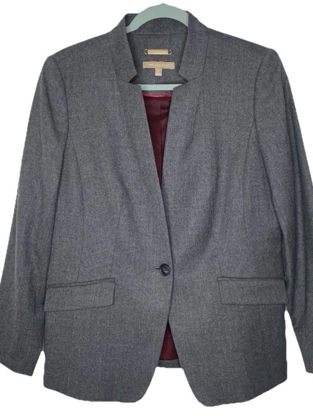 Talbots Blazer Virgin Wool Woven in Italy Gray Sz 10